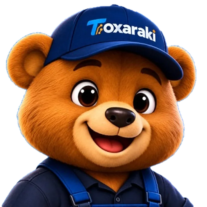 Retrato do Toxaraki, ursinho com boné azul da marca